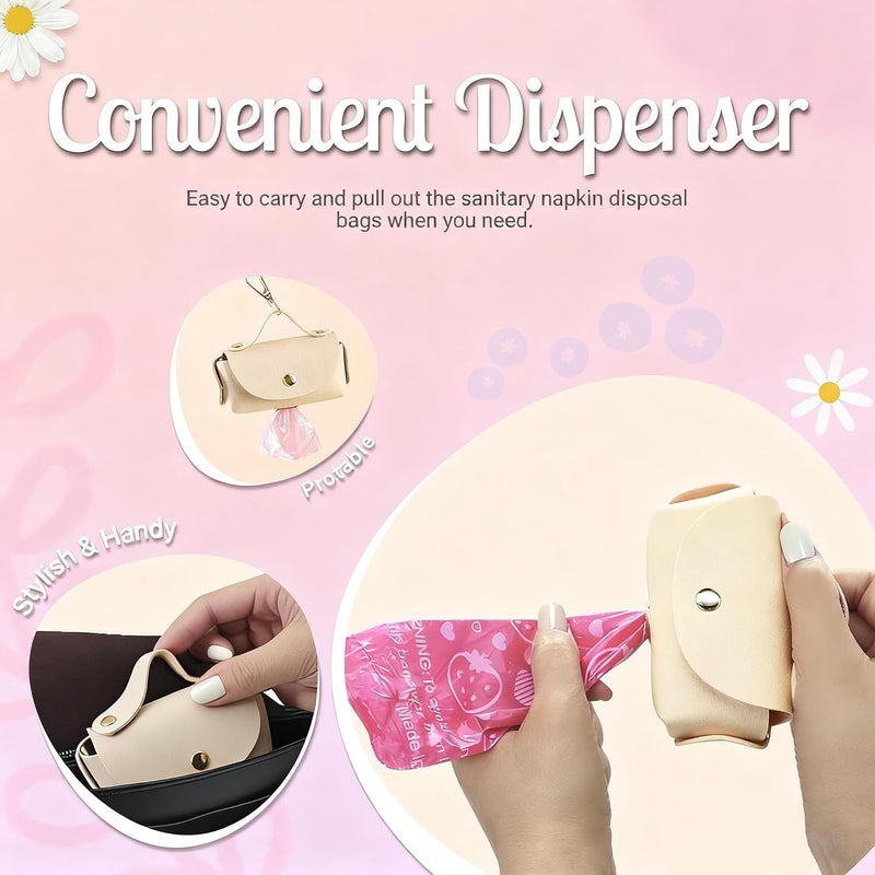 Eyryfui Sanitary Napkin Disposal Bags with Dispenser, Feminine Hygiene Disposal Bags for Tampons Trash Bag, Personal Care Sanitary Bag for Women Privacy Handling (Multicolor) - Image 3